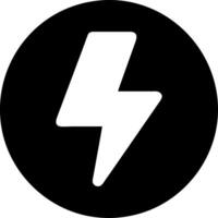 Thunderbolt Symbolizing Power and Energy in Black Circle vector