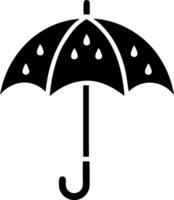Umbrella with Raindrops for Weather Applications and Designs vector