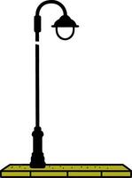 Urban Streetlight Illustration on Cobblestone Platform vector