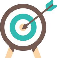 Illustration of Archery Target with Arrow in Bullseye Symbolizing Precision vector