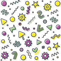 seamless pattern with colorful geometric shapes and stars vector