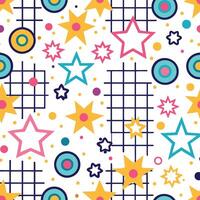 a colorful pattern with stars and squares vector