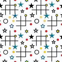 a pattern with stars and squares on a white background vector