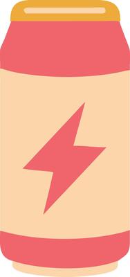 Illustration of Energy Drink Can with Lightning Bolt Symbol for Boost and Power