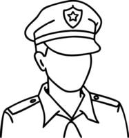 Illustration of Faceless Police Officer Wearing Uniform Cap vector