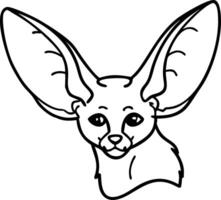 Illustration of Fennec Fox Face with Large Ears for Graphic Design vector