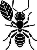 Illustration of Leafcutter Ant Carrying Leaf Symbolizing Teamwork and Hard Work vector