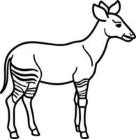 Illustration of Okapi Outline in Simple Artistic Style vector