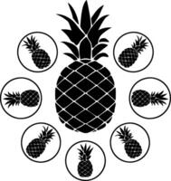 Illustration of Pineapple Symbol Design in Circular Pattern for Tropical Themes vector