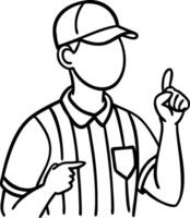Illustration of Referee Signaling Sports Decision with Hand Gestures vector