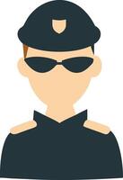 Illustration of Security Guard in Uniform with Hat and Sunglasses vector