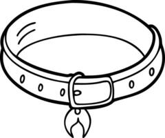 Illustration of Simple Black Dog Collar with Buckle and Tag vector