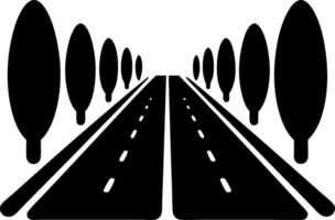 Illustration of Tree-Lined Roadway Enhancing Scenic Journey Perspective vector