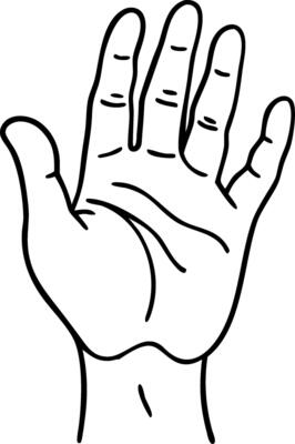 Illustration Open Hand Outline Symbolizing Human Connection and Communication