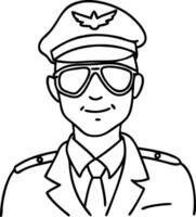 Illustration Pilot in Uniform with Aviator Sunglasses vector
