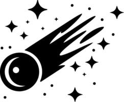 Illustration Shooting Star Comet with Sparkling Stars in Night Sky vector