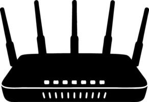 Illustration WiFi Router Silhouette with Antennas for Network Technology vector