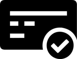 of Credit Card with Check Mark Symbol for Payment Approval vector