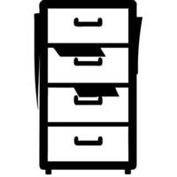 Office Filing Cabinet with Drawers and Documents Organization vector