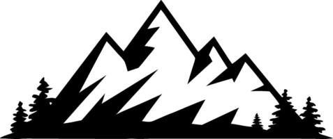 Silhouette of Mountain Landscape with Pine Trees for Nature and Adventure Themes vector