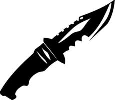 Silhouette of Tactical Combat Knife for Military and Survival Use vector