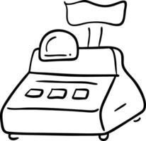 Vintage Cash Register Sketch for Retail Design and Financial Concepts vector