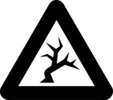 Warning Sign with Tree and Falling Branch Illustration for Safety Awareness vector