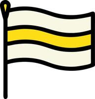 Waving Yellow and White Striped Flag for Navigation and Signage vector