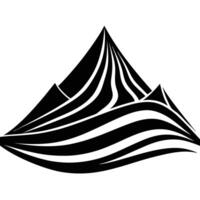 Abstract Sand Dune Silhouette with Sharp Edges and Artistic Patterns on White Background vector