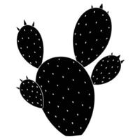 Prickly Pear Cactus Silhouetted with Pads vector