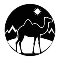 Camel Silhouetted with a Distant Horizon vector