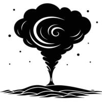 Swirling Dust Cloud Rising from the Horizon vector