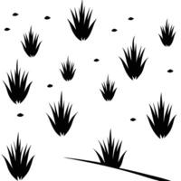 Thin Desert Grass Patches Scattered in the Sand vector