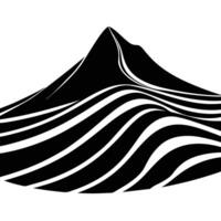 Single Towering Sand Dune with Wavy Ridges vector