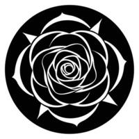 Abstract Rose in Circular Design vector