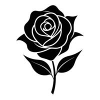 Minimalist Rose with Open Petals vector