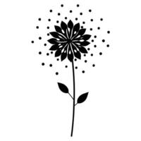 Minimal Wildflower with Scattered Seeds vector