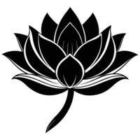 Lotus Silhouette from Side View vector