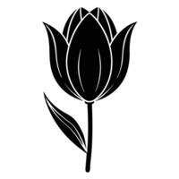 Simple Tulip Silhouette Head without a Stem vector