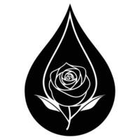 Rose Inside a Teardrop Shape vector