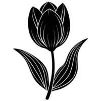 Tulip Silhouette from Side View vector