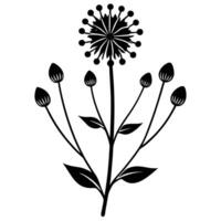 Wildflower with Multiple Buds on One Stem vector