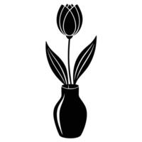Tulip Silhouette in a Vase-like Shape vector