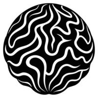 Rounded Brain Coral Silhouette with Smooth Texture vector