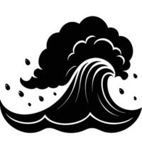 Large Storm Wave Crashing with Scattered Foam Drops vector