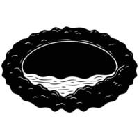 Isolated Tide Pool with Circular Rock Frame vector