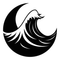 Isolated Wave Arc Forming Sharp Peak in Deep Sea vector