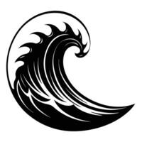 Isolated Tall Wave Curling in Perfect Surfable Arc vector