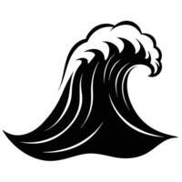 Single Tall Wave Cresting with Sharp Foam Detail vector