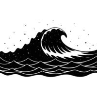 Single Wave in Vast Empty Ocean Expanse vector